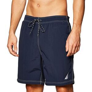 Nautica Men's Standard Solid Quick Dry Classic Logo Swim-Trunk, Small